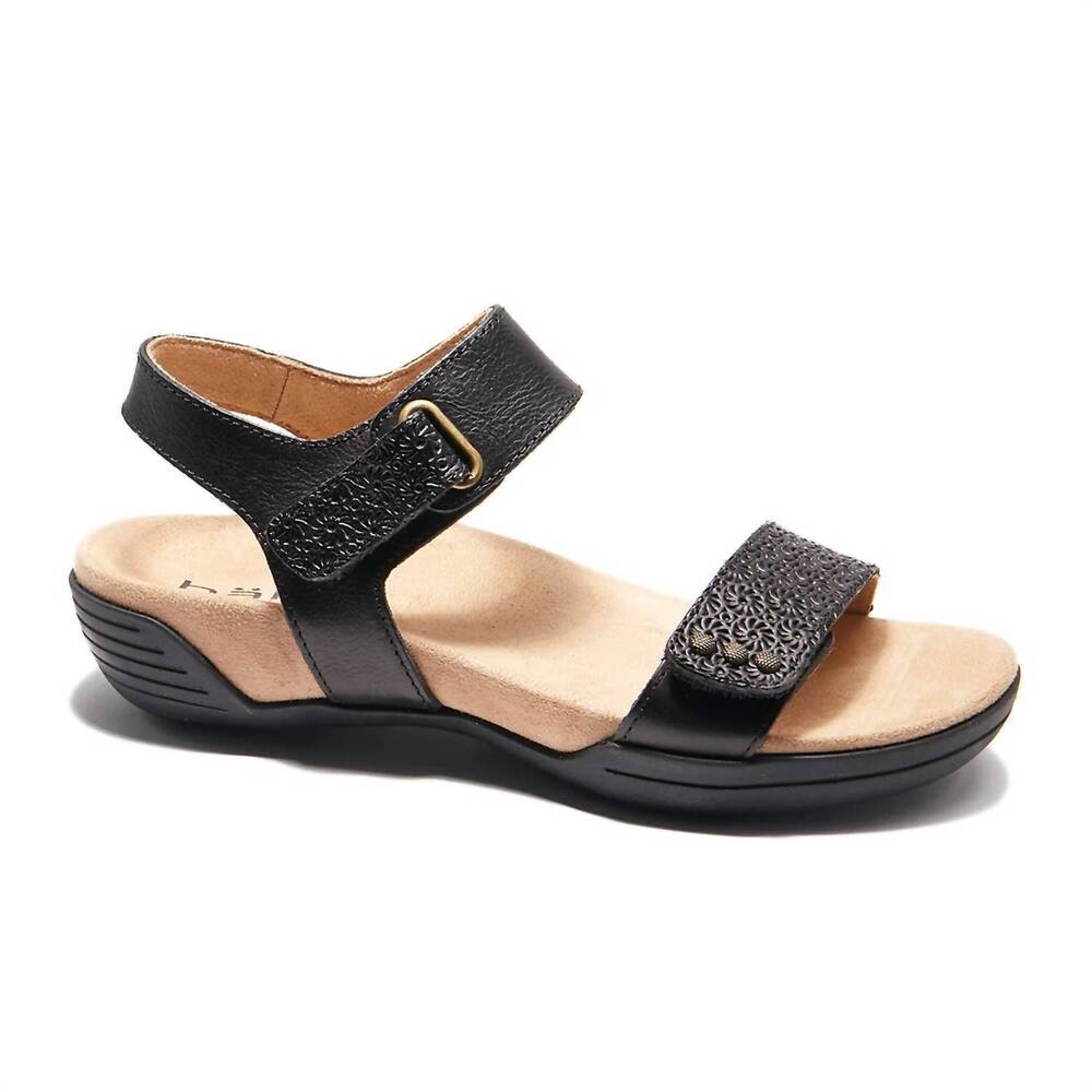 NEW HALSA FOOTWEAR women's dominica quarter strap sandals in black